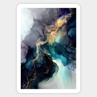 Mystical Skies - Abstract Alcohol Ink Art Sticker